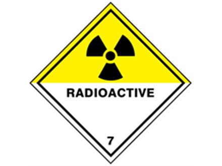 Radioactive, class 7, hazard diamond label