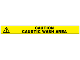 Caution, caustic wash area barrier tape