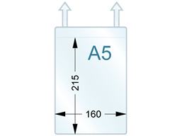 Document pocket, A5 vertical, with tie attachments