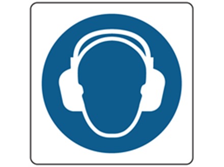 Wear ear protection symbol label.