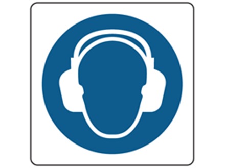 Wear ear protection symbol label.