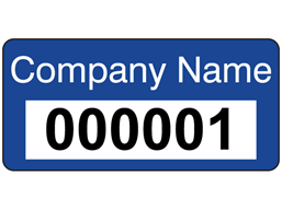 Assetmark serial number label (text on colour), 12mm x 25mm