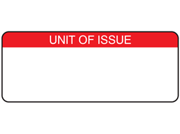 Unit of issue label