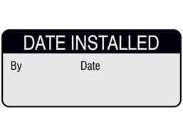 Date installed aluminium foil labels.