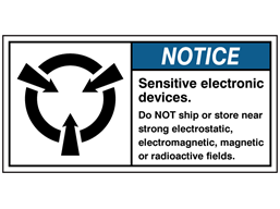 Sensitive electronic devices label