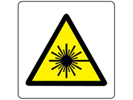 Warning laser symbol label.