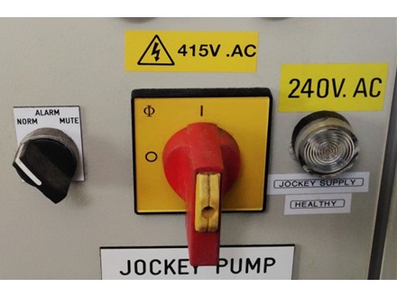 240V AC Electrical warning label