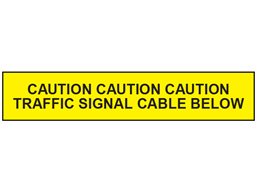 Caution traffic signal cable below tape.