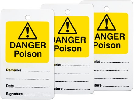 Danger poison tag.