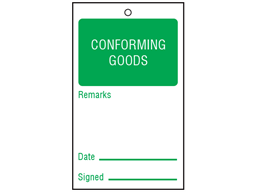 Conforming goods tag