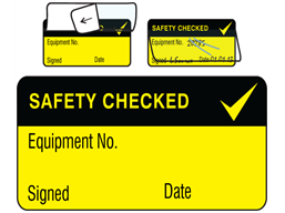 Safety checked jumbo write and seal labels.
