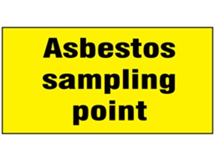 Asbestos sampling point safety label.