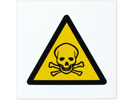 Caution toxic hazard symbol safety sign.