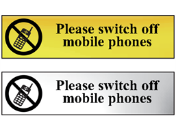 Please switch off mobile phones metal doorplate