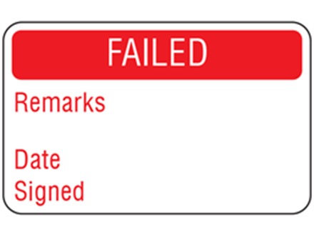 Failed quality assurance label