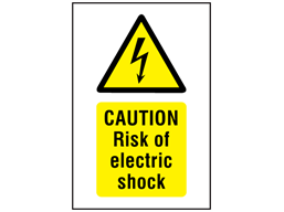 Caution Risk of electric shock symbol and text safety sign.