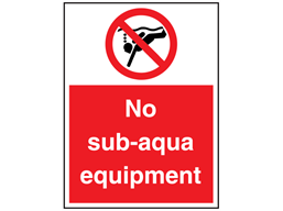 No sub-aqua equipment sign.