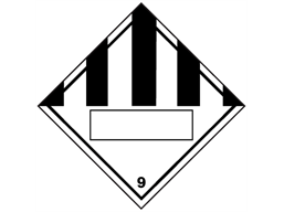 Hazardous solid, class 9, hazard diamond label (with write on panel)