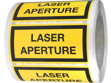 Laser aperture equipment warning safety label.