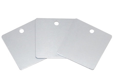 Blank soft faced aluminium metal tags.