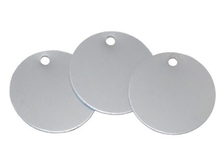 Blank soft faced aluminium metal tags.