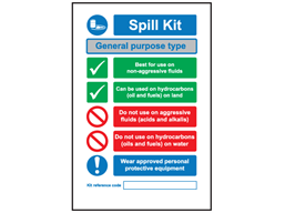 General purpose spill kit sign.