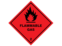 Flammable gas 2 hazard warning diamond sign