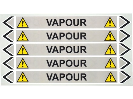 Vapour flow marker label.