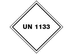 UN 1133 (Plastic primer and cleaner) label.