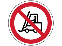 Fork lift truck prohibited symbol floor graphic marker.