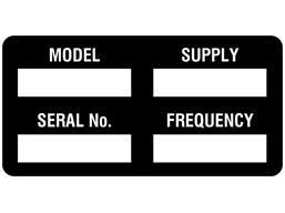 Rating plate label.