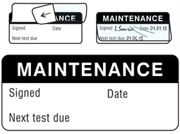 Maintenance write and seal labels.