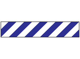 Heavy duty barrier tape, blue and white chevron.