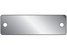 Blank aluminium nameplate, 19mm x 63mm