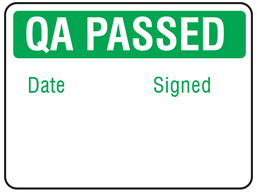 Jumbo QA Passed label - 250 pack