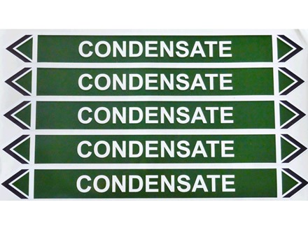 Condensate water flow marker label.