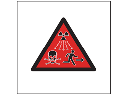 Radiation hazard public warning symbol safety sign.