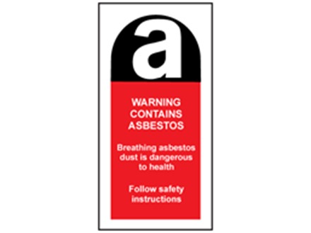 Warning contains asbestos safety label.