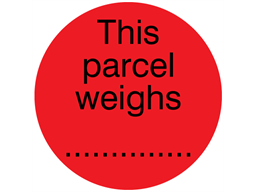 This parcel weighs.... packaging label