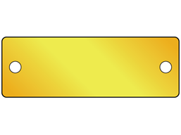 Blank brass nameplate, 26mm x 76mm