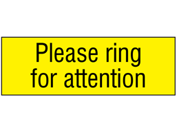 Please ring for attention, engraved sign.