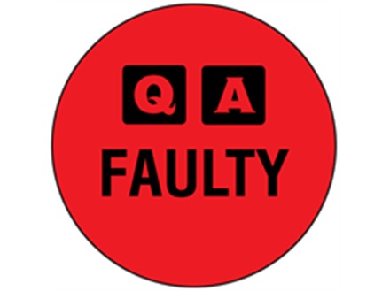 QA Faulty label