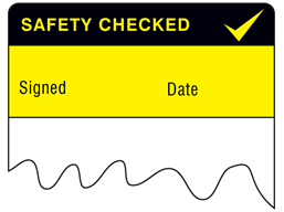 Safety checked cable wrap label