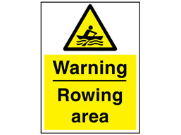 Warning rowing area sign.