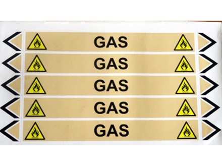 Gas flow marker label.
