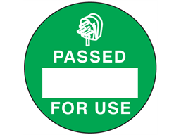 Passed for use label.