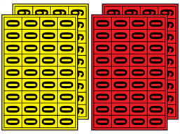 Multipurpose number set, 19mm x 14mm