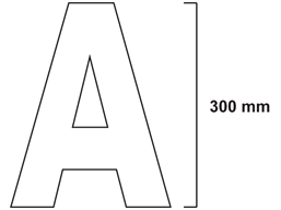 Thermoplastic letter and number marker, 300mm high