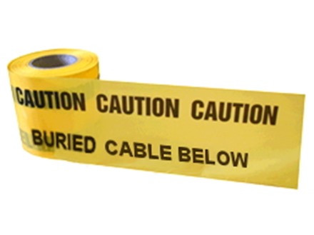 Caution buried cable below tape.