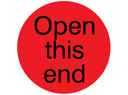 Open this end packaging label